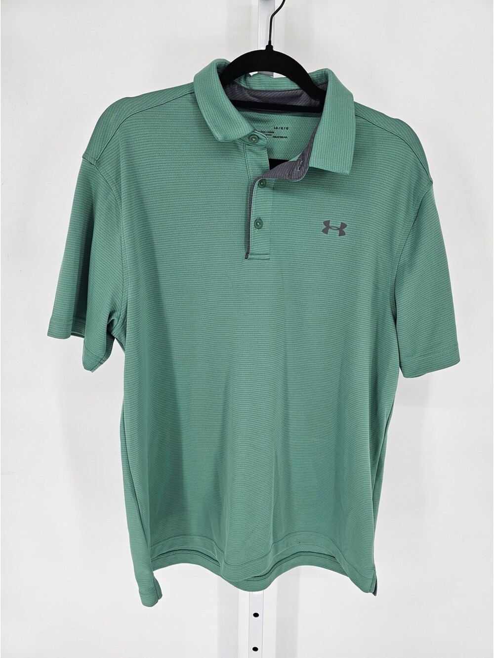 Under Armour Mens Sz L Loose Fit Short Sleeve Polo Golf Shirt Green